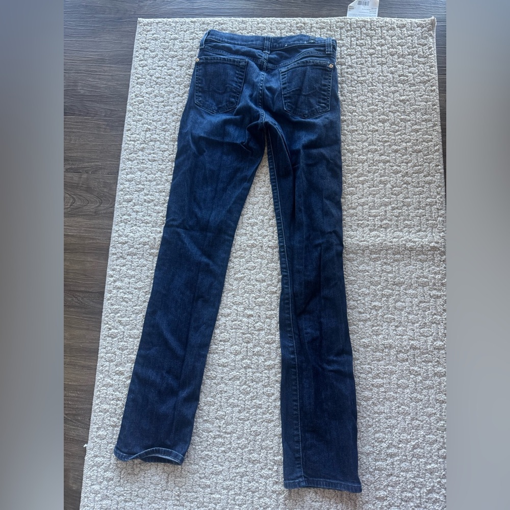 7 For All Mankind Dark Blue Skinny Jeans - Picture 3 of 8